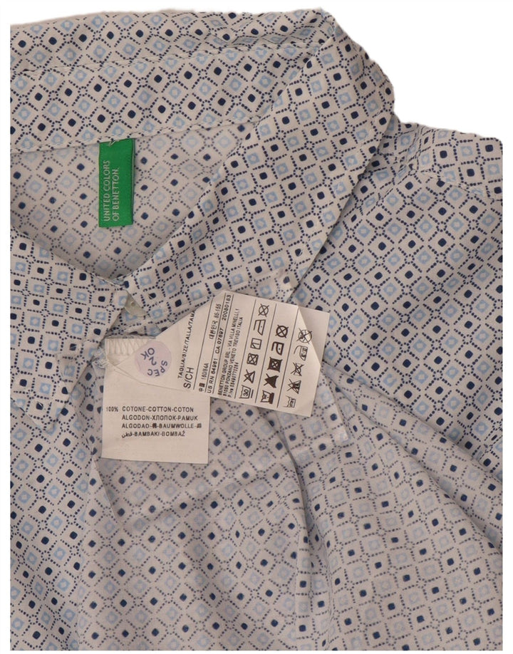 Cămașă Benetton pentru femei Mic albastru geometric din bumbac
