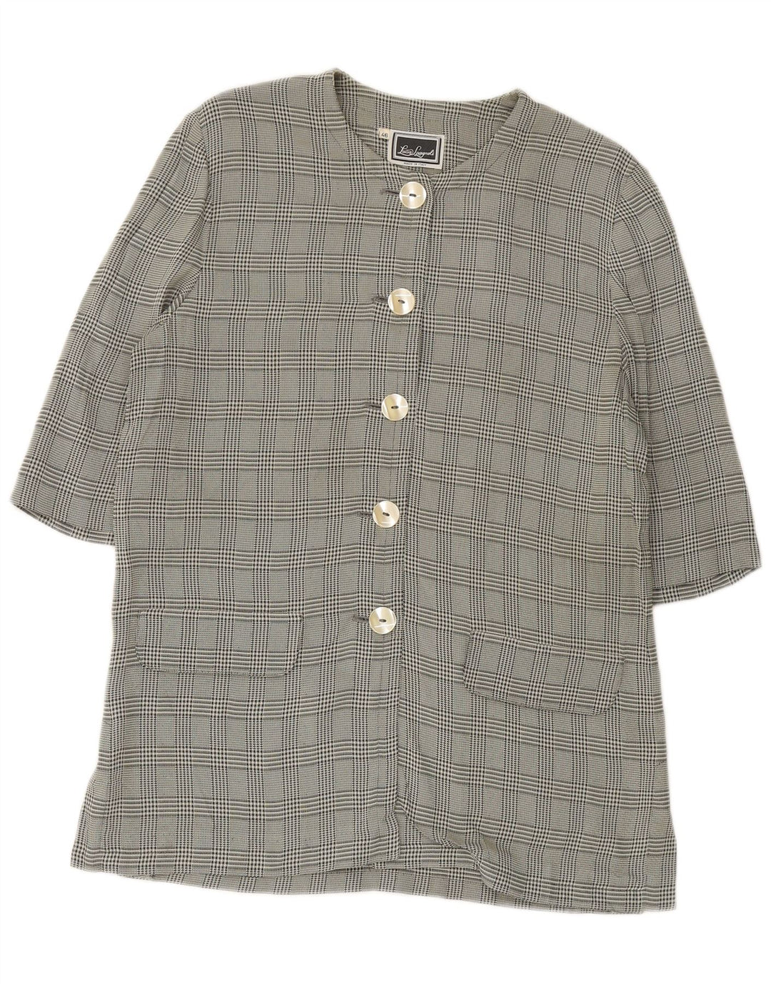 LUISA SPAGNOLI Jachetă pentru femei cu mâneci 3/4 IT 46 Large Green Check