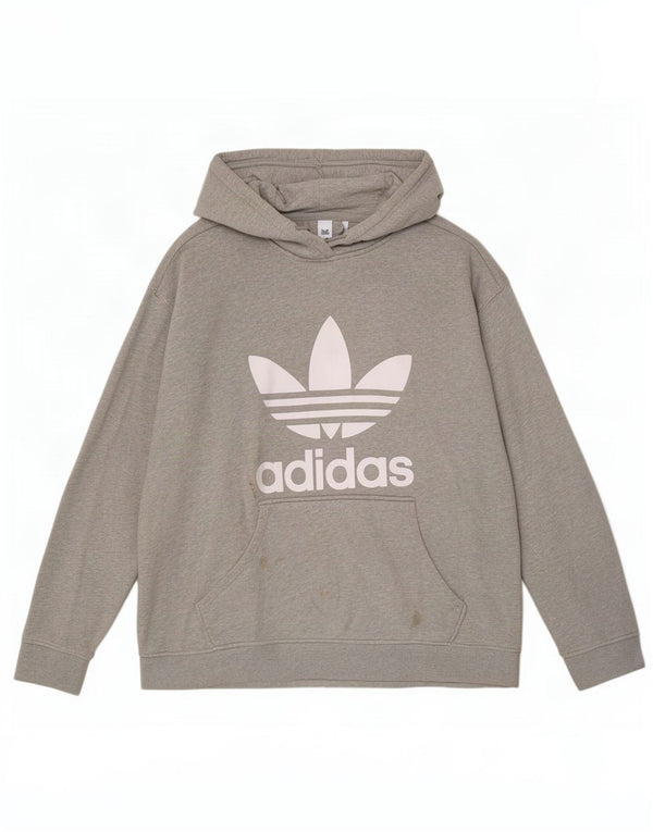 Pulover cu glugă supradimensionat cu grafic Adidas pentru femei Marea Britanie 28/30 3XL, gri pete