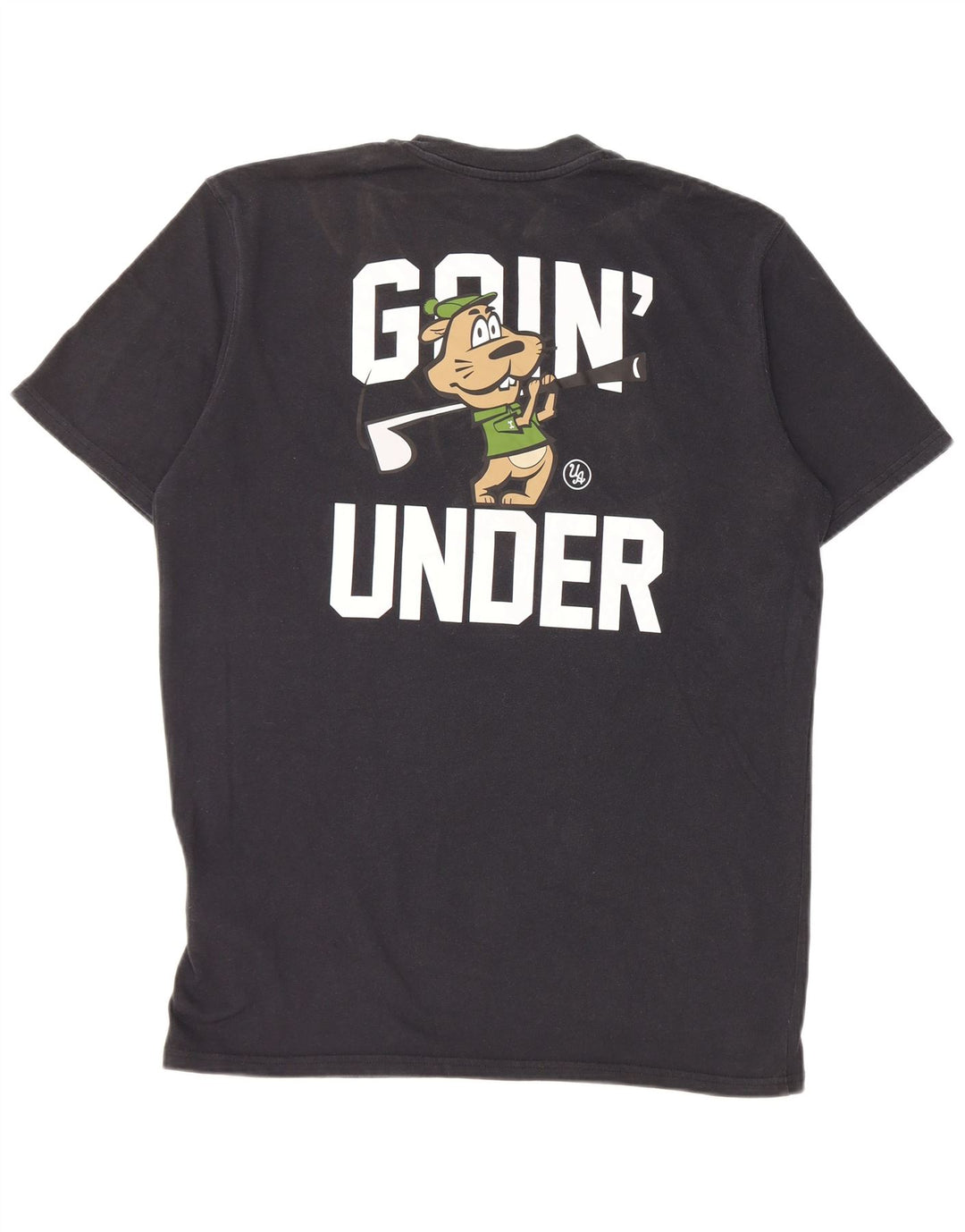 Tricou grafic Under Armour pentru bărbați Top mediu din bumbac negru