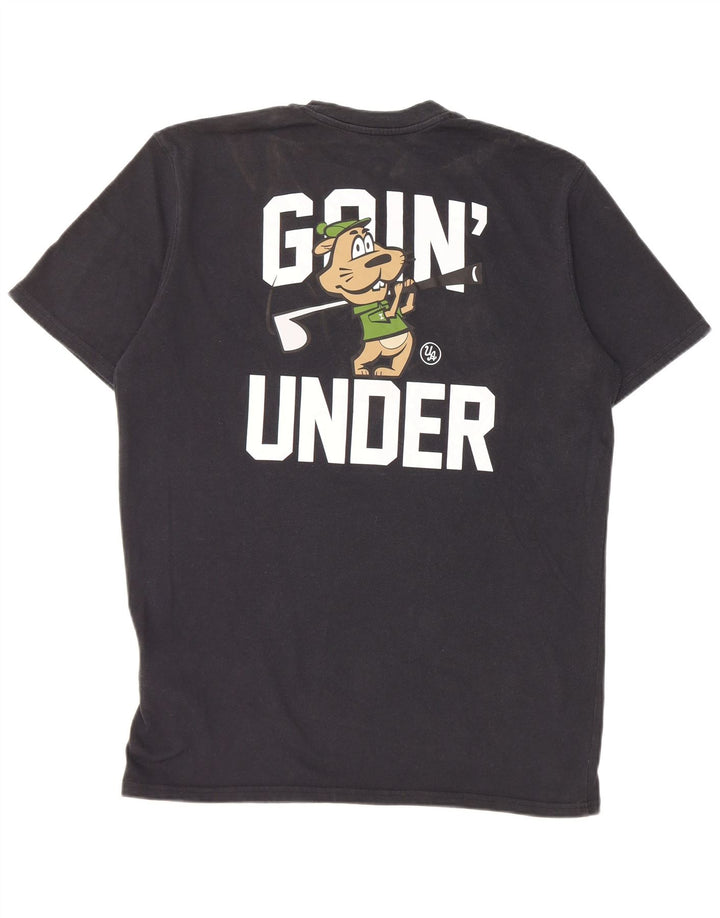Tricou grafic Under Armour pentru bărbați Top mediu din bumbac negru