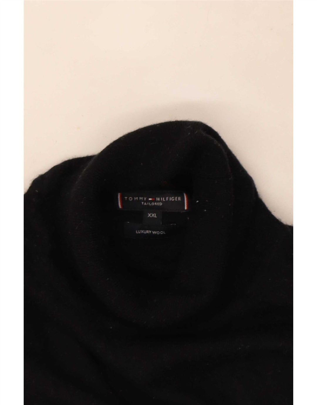 Pulover Tommy Hilfiger pentru bărbați cu gât rulat, 2XL, lână neagră