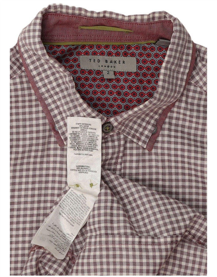 Cămașă pentru bărbați Ted Baker Mărimea 2, Bumbac Vichy Burgundy
