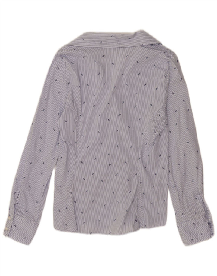 Cămașă pentru femei Zara UK 12, bumbac cu dungi albastre medii