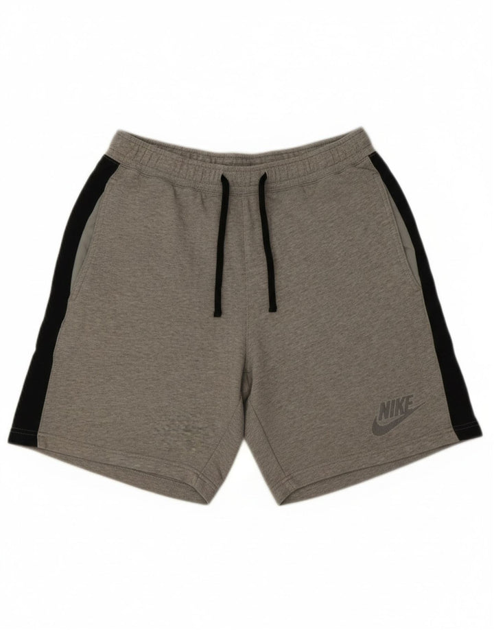 Pantaloni scurți sport Nike pentru bărbați, gri mediu, bumbac color bloc