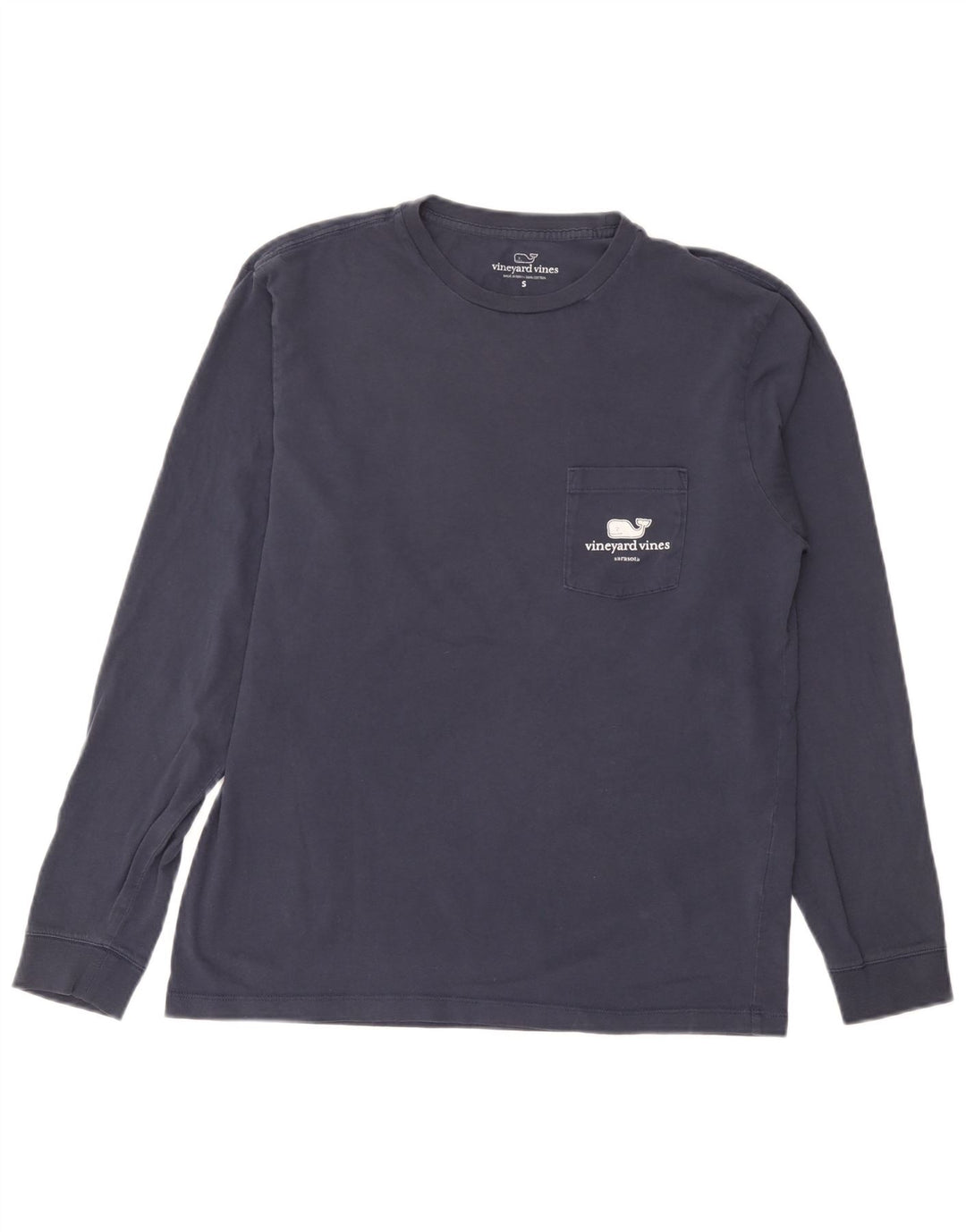 Vineyard Vines Top grafic pentru bărbați cu mânecă lungă, mic, bleumarin, bumbac