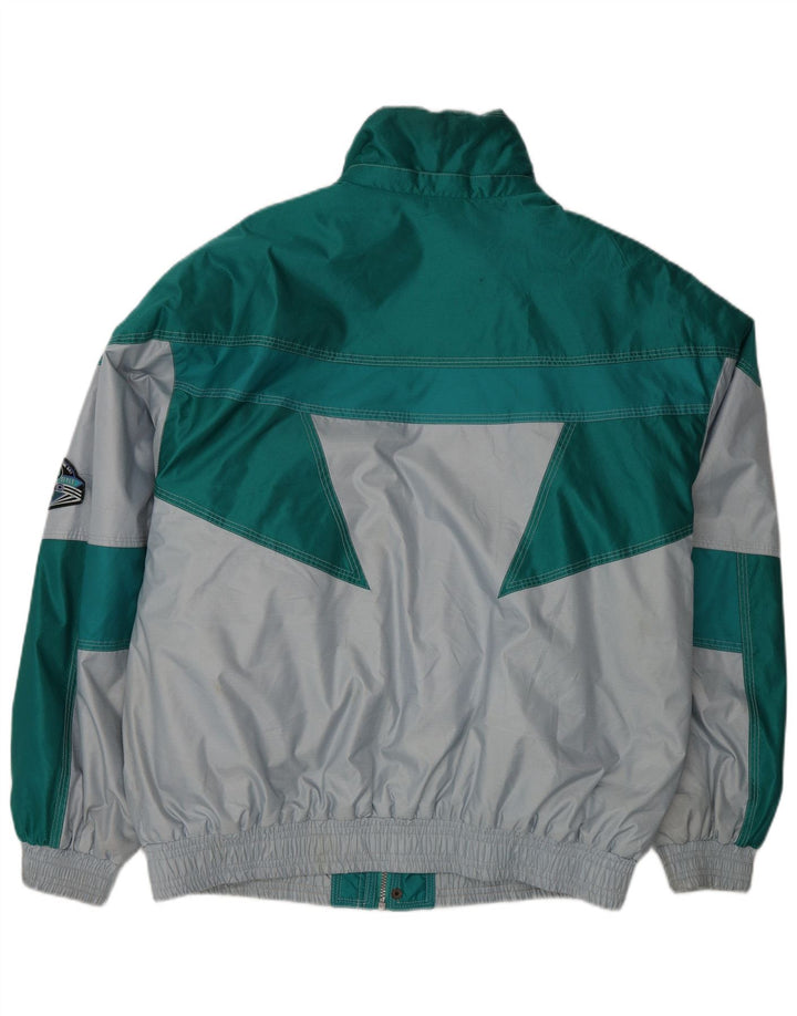 Jachetă de schi cu grafică vintage pentru bărbați EU 48 Medium Green Colorblock Poliamidă