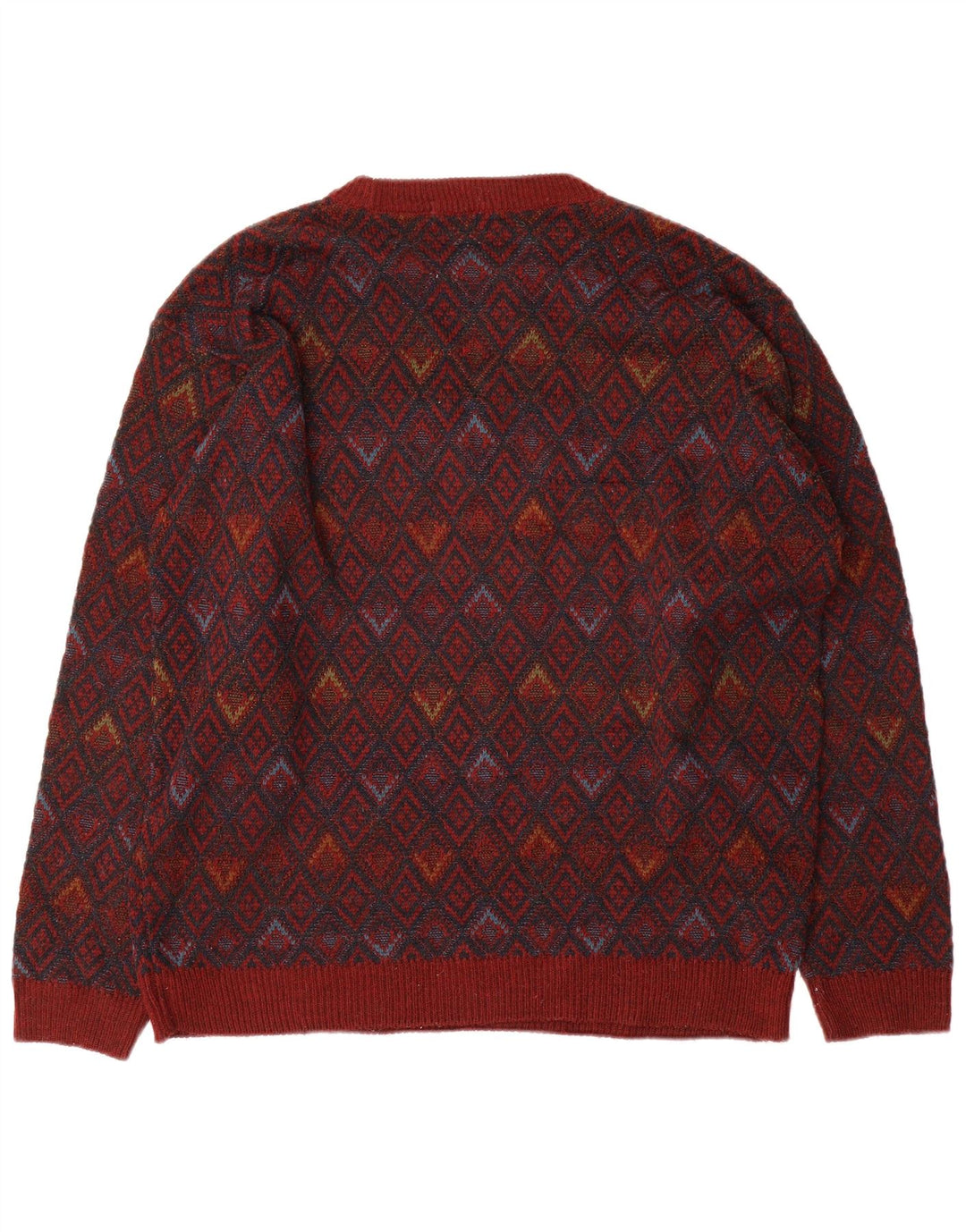 Pulover pentru bărbați Marks & Spencer cu gât roșu mare, geometric geometric, acrilic