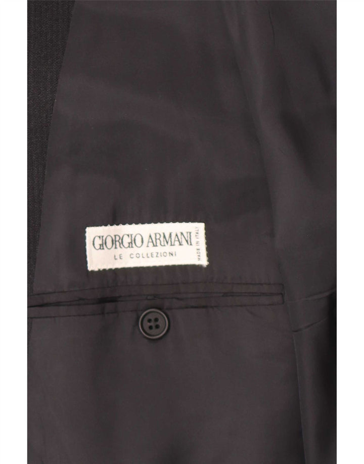 Giorgio Armani Jachetă pentru bărbați cu 2 nasturi IT 52 XL Negru Pinstripe