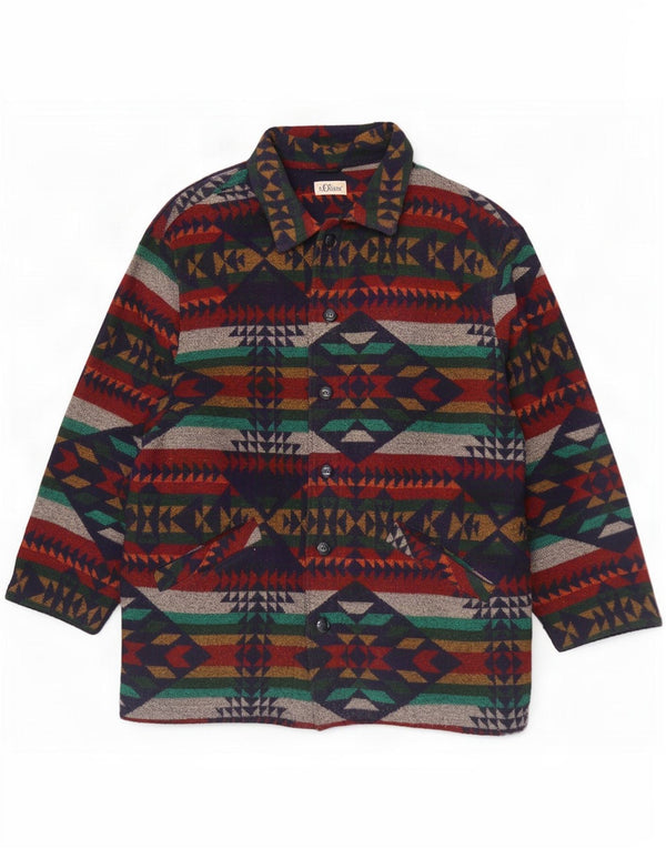 Palton pentru bărbați S.Oliver UK 40, lână Fair Isle, multicoloră, mare