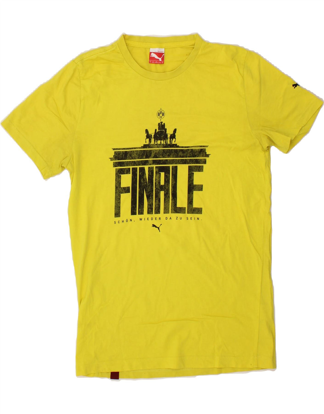 PUMA Mens Graphic T-Shirt Top Medium Yellow Cotton Vintage Puma and Second-Hand Puma from Messina Hembry 