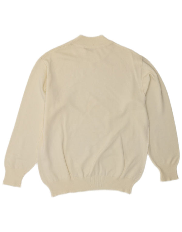 VINTAGE Pulover cu gât țestoasă pentru femei UK 14 Medium Off White