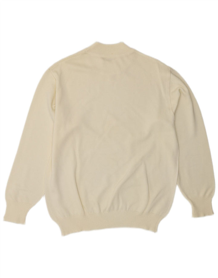 VINTAGE Pulover cu gât țestoasă pentru femei UK 14 Medium Off White