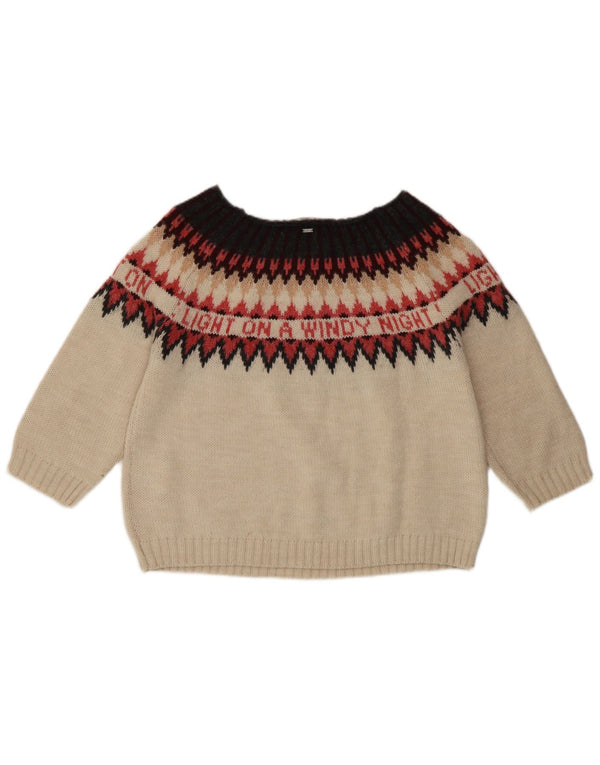 Pulover de damă Gaudi, crop supradimensionat, cu gâtul barcă, UK 10 Small Off White