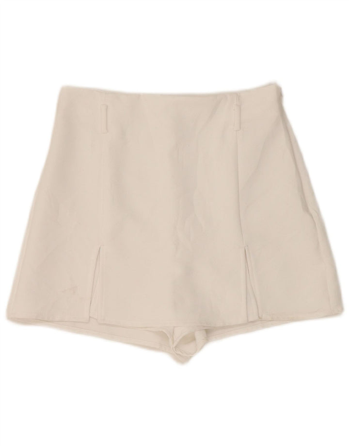 Pantaloni scurți casual pentru femei cu talie înaltă Zara Mici W26 Poliester alb