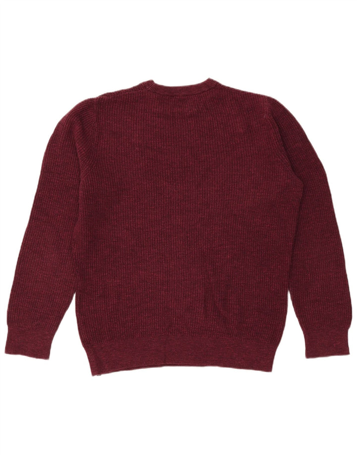 Pulover Superdry pentru bărbați, cu gât crew, bumbac mediu burgundă