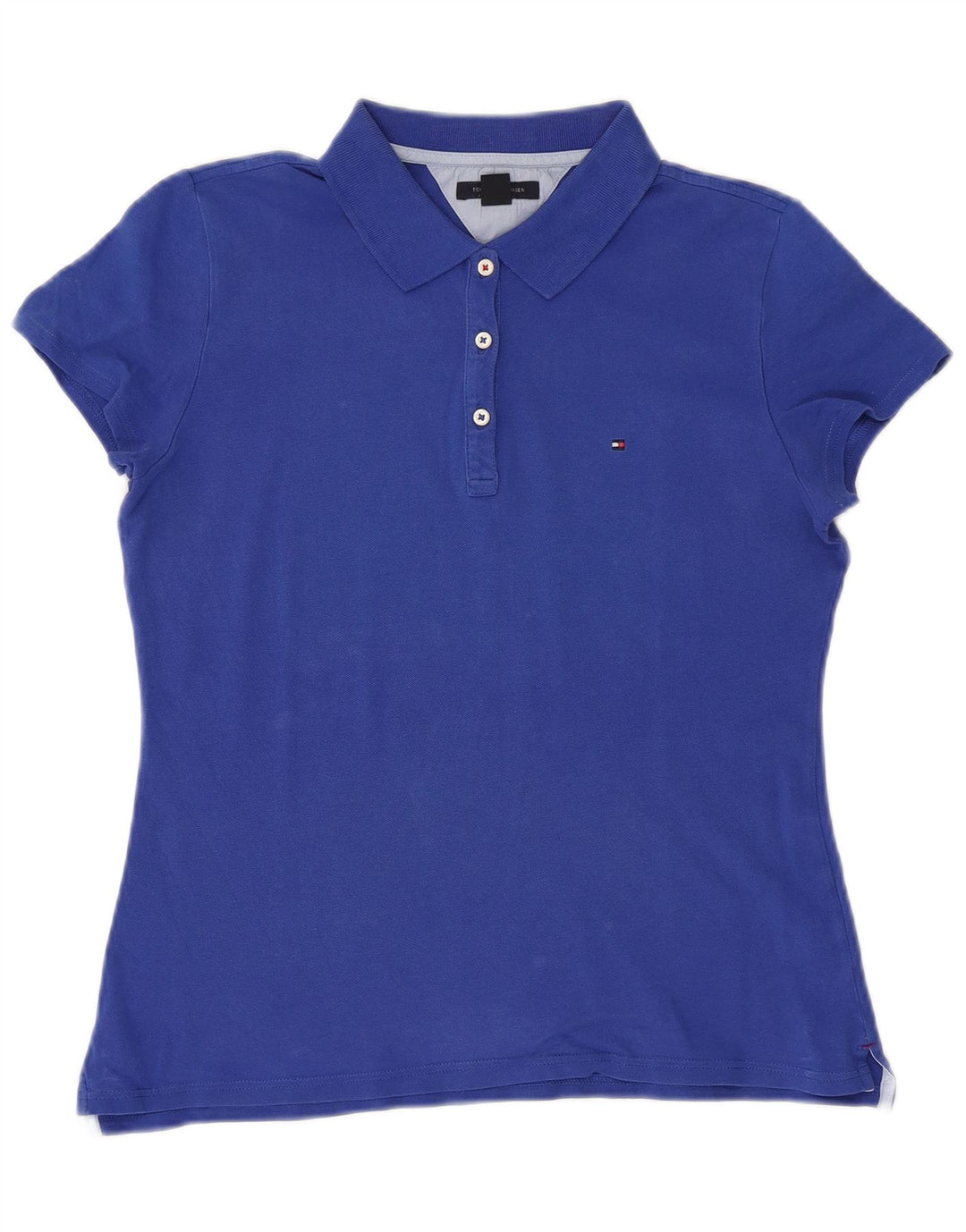 TOMMY HILFIGER Tricou polo pentru femei UK 12 Bumbac albastru mediu