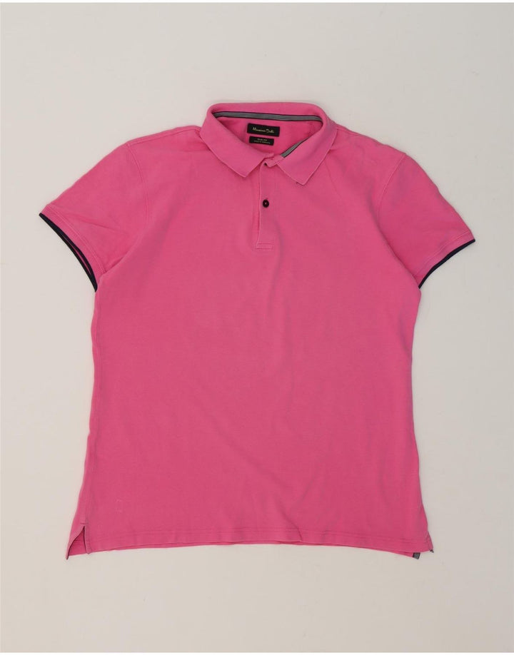 Cămașă polo Massimo Dutti pentru bărbați, slim fit, roz mare