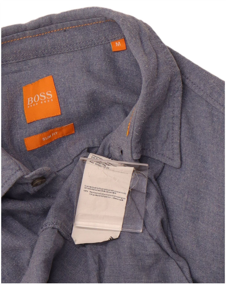 Cămașă pentru bărbați HUGO BOSS Slim Fit, bumbac albastru mediu