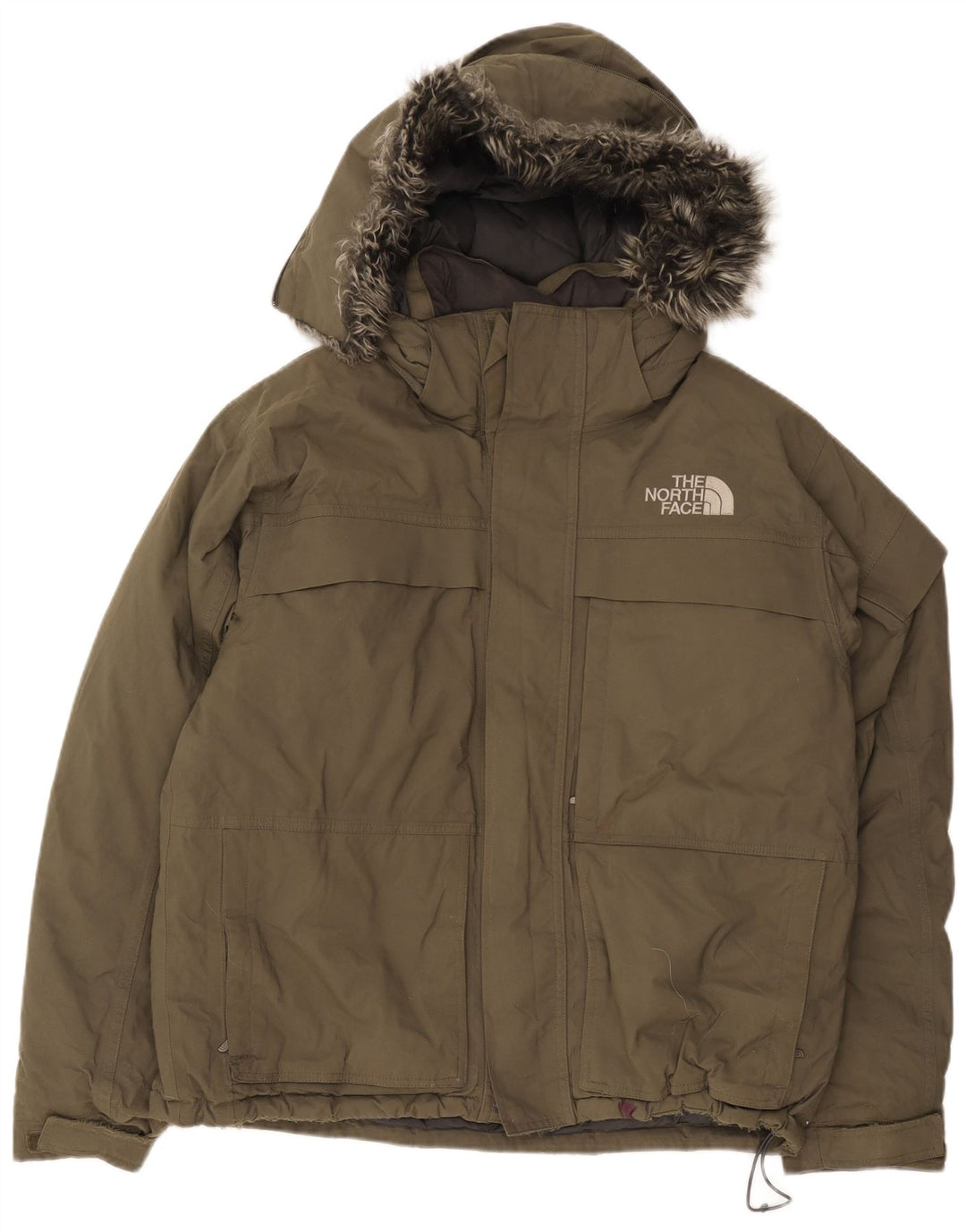 Jachetă căptușită cu glugă The North Face pentru bărbați UK 38 Medium Khaki Nylon