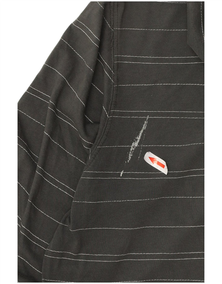 Pulover Vans pentru bărbați, cu fermoar, bumbac cu dungi mici, gri