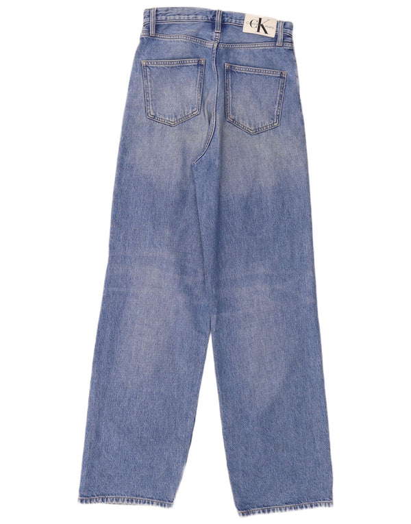 Blugi Calvin Klein pentru femei cu talie înaltă cu picioare largi W25 L32 albaștri