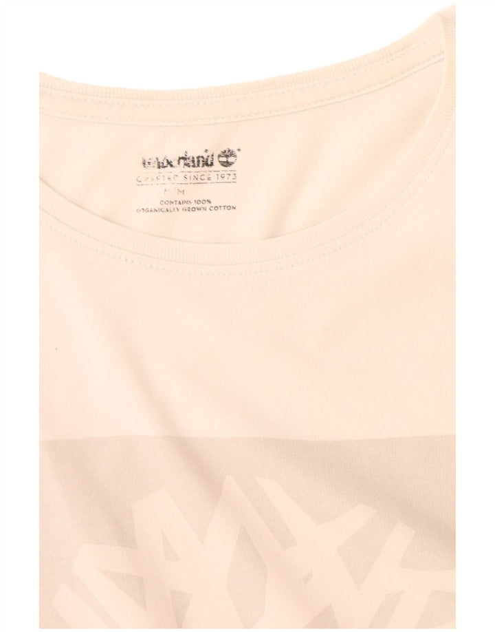 Tricou grafic Timberland pentru bărbați Top mediu din bumbac alb