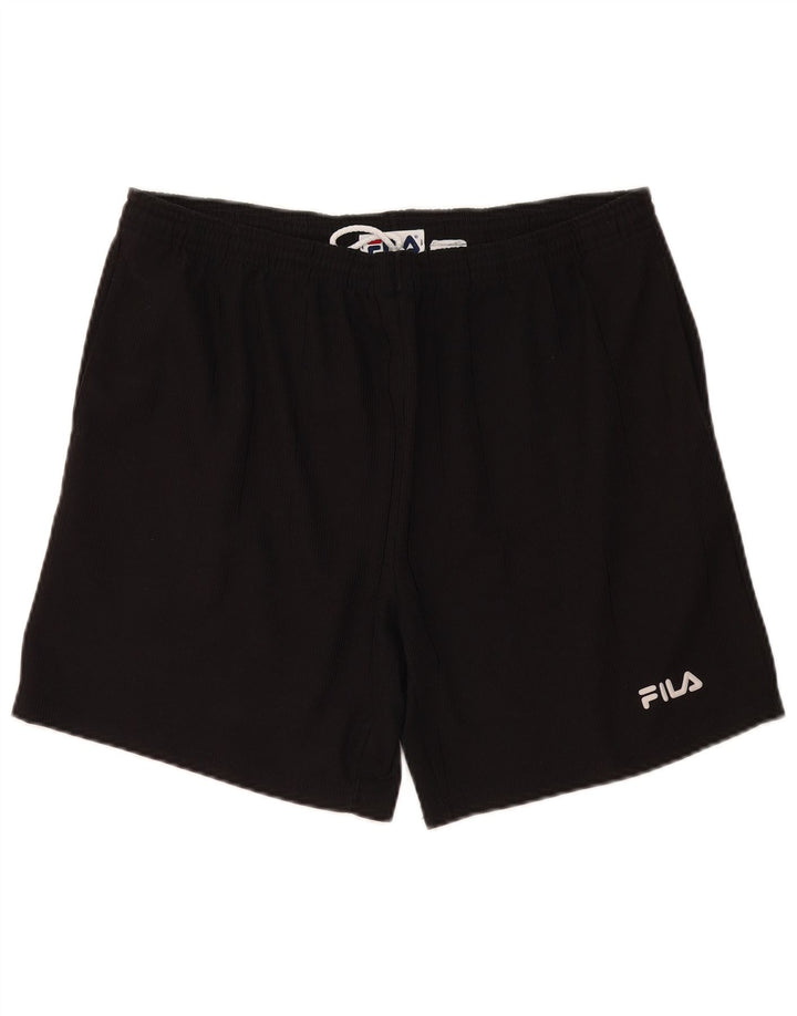 Pantaloni scurți sport Fila pentru bărbați, poliester mediu negru