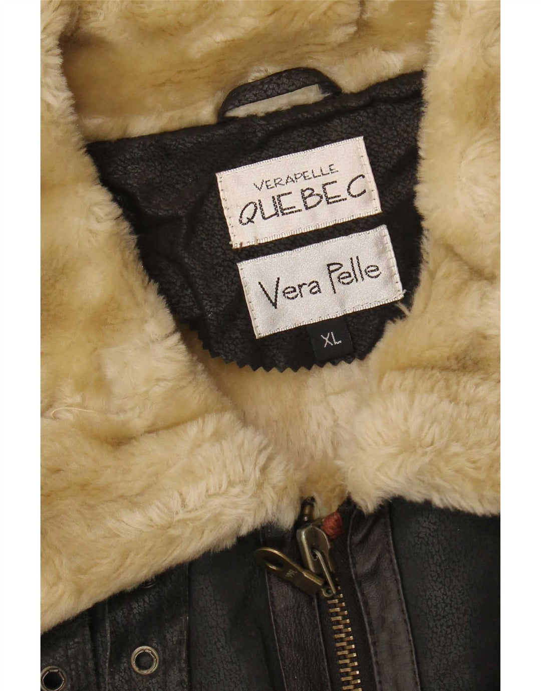 Jachetă din shearling pentru bărbați din Quebec UK 42 XL din piele neagră