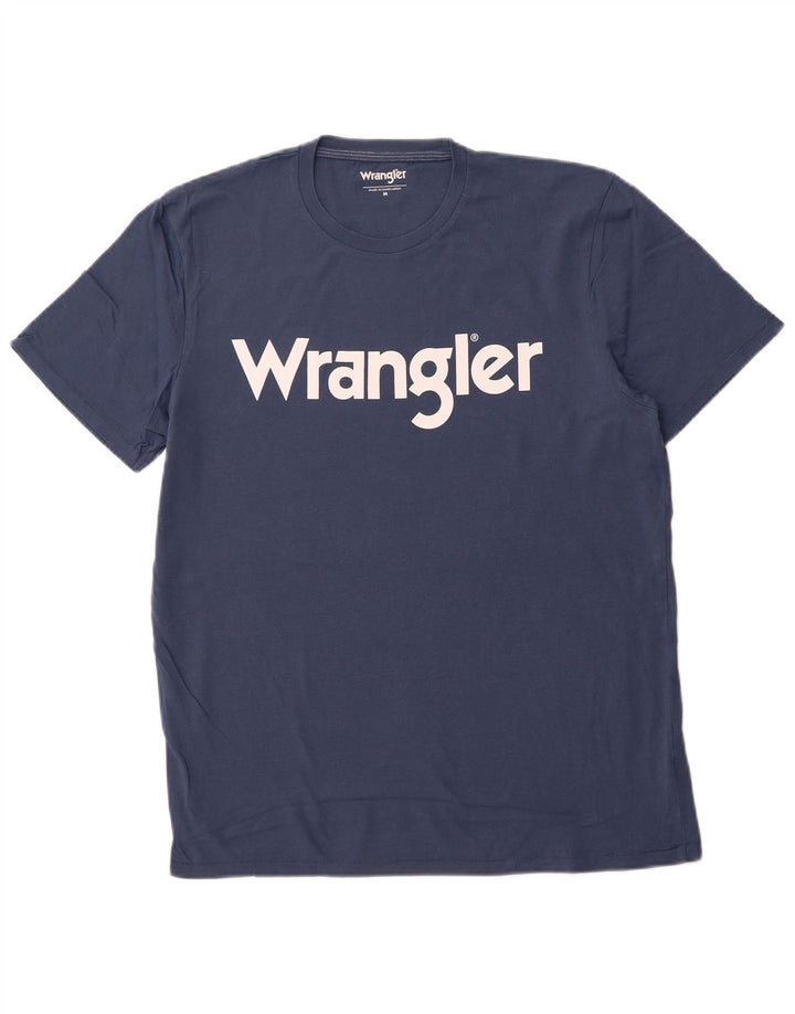 Tricou grafic pentru bărbați WRANGLER Top mediu din bumbac bleumarin
