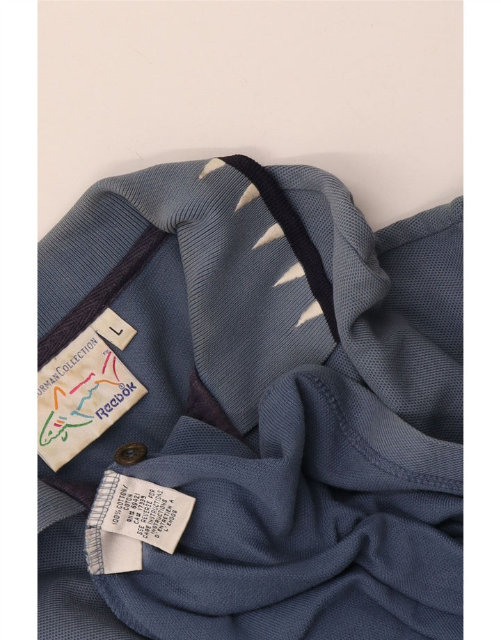Tricou polo Reebok pentru bărbați, mare, albastru, bumbac
