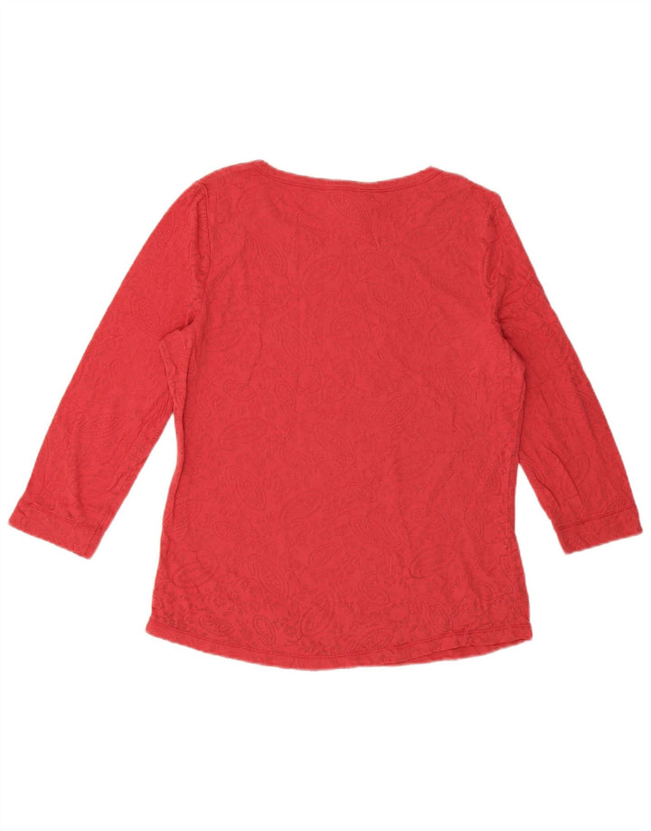 RALPH LAUREN Top pentru femei cu mâneci 3/4 UK 12 Medium Red Paisley Poliester