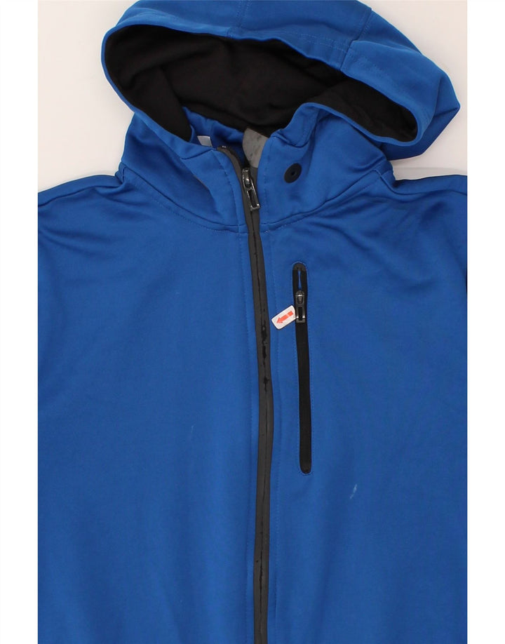 ADIDAS Boys Graphic Zip Hoodie Sweater 13-14 Years Blue Polyester Vintage Adidas and Second-Hand Adidas from Messina Hembry 