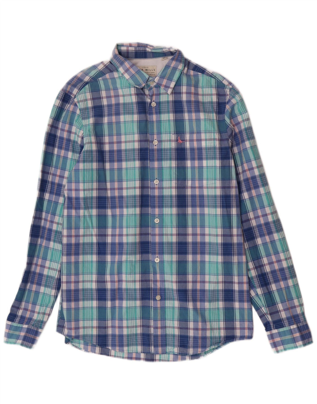 Cămașă Jack Wills pentru bărbați, cu tăiere clasică, din bumbac cu carouri mici, albastre