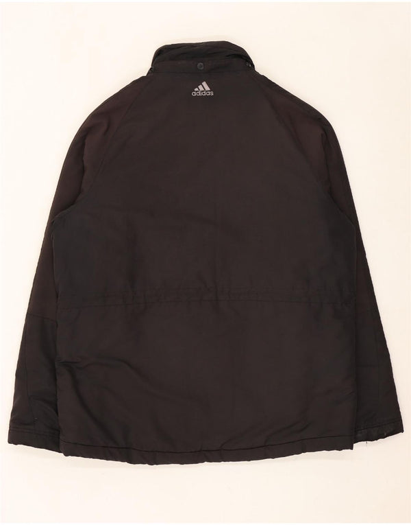 ADIDAS Mens Windbreaker Jacket UK 40 Large Black Polyester