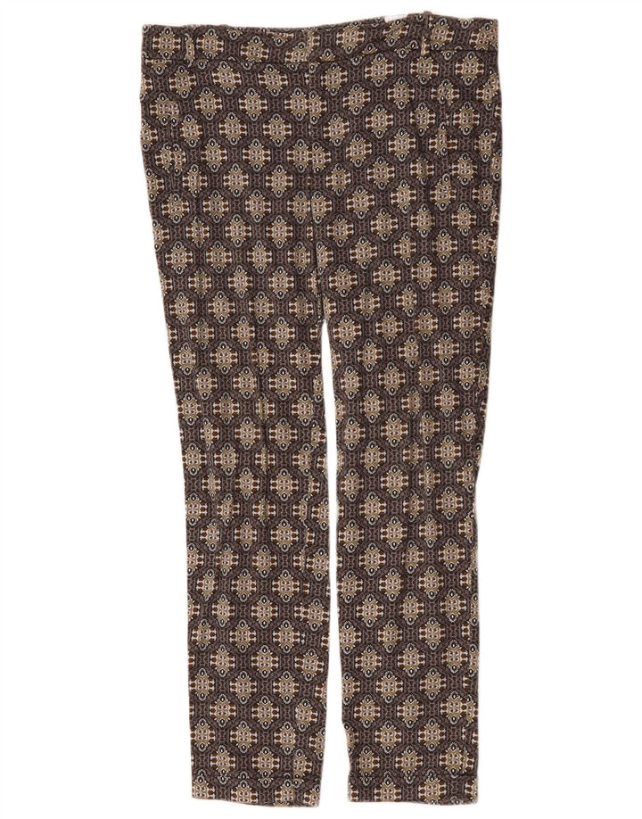 Pantaloni casual de damă ZARA slim EU 40 Medium W30 L27 Maro Geometric