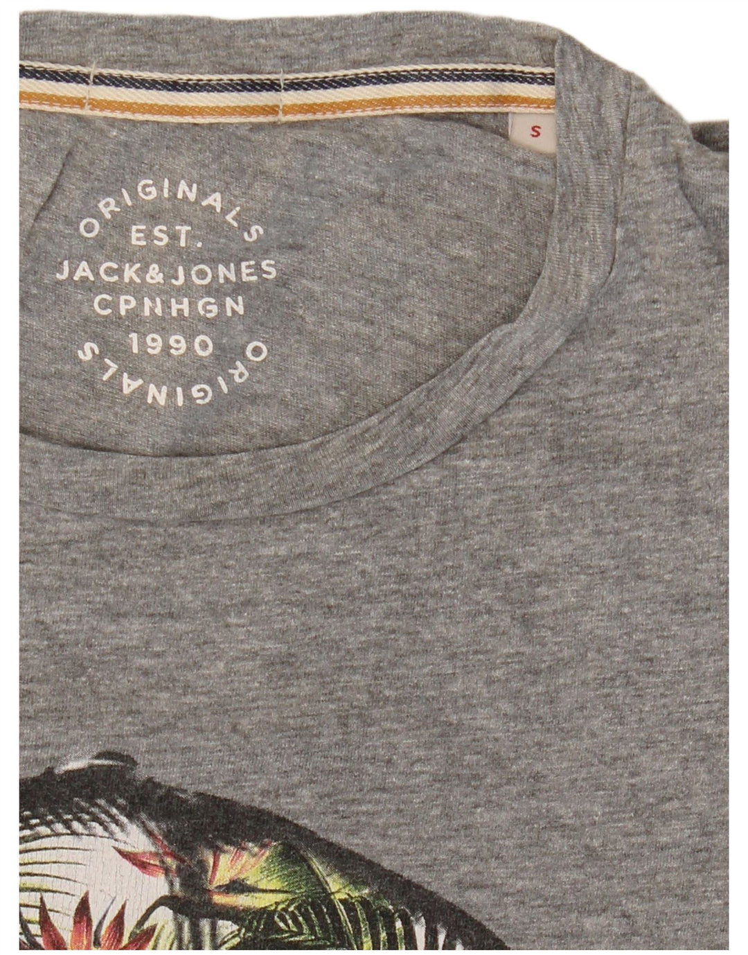 JACK & JONES Tricou cu grafică pentru bărbați Top mic gri cu pete