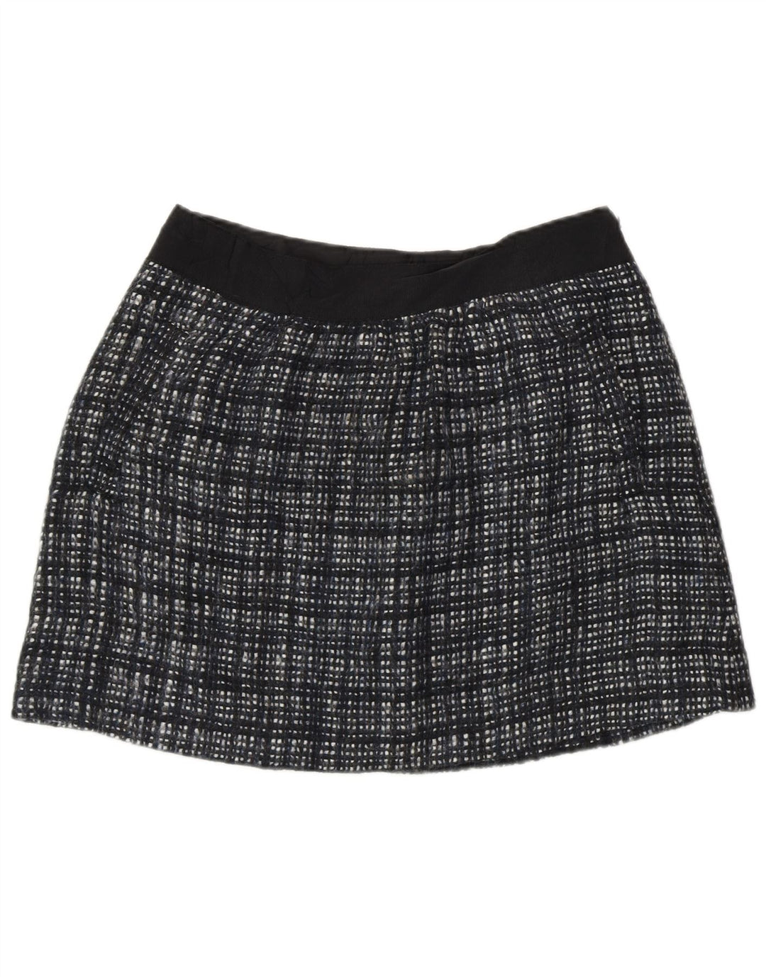 Fusta mini pentru femei J. CREW US 8 Medium W30 Black Check Wool
