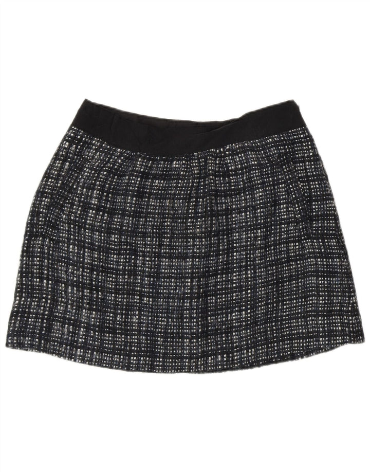 Fusta mini pentru femei J. CREW US 8 Medium W30 Black Check Wool