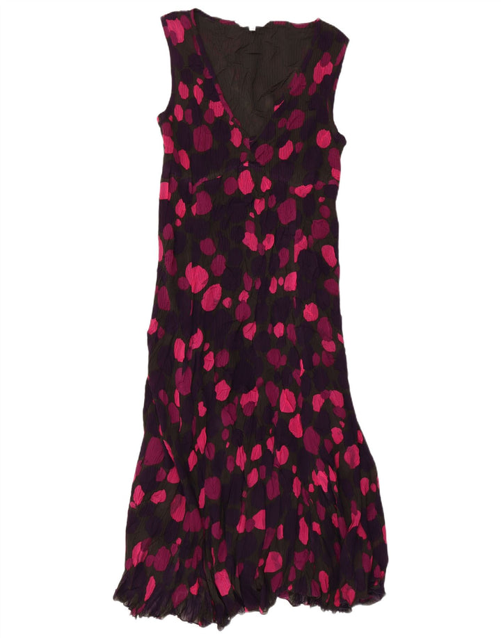 EAST Rochie maxi fără mâneci pentru femei UK 14 Medium Multicolore cu pete