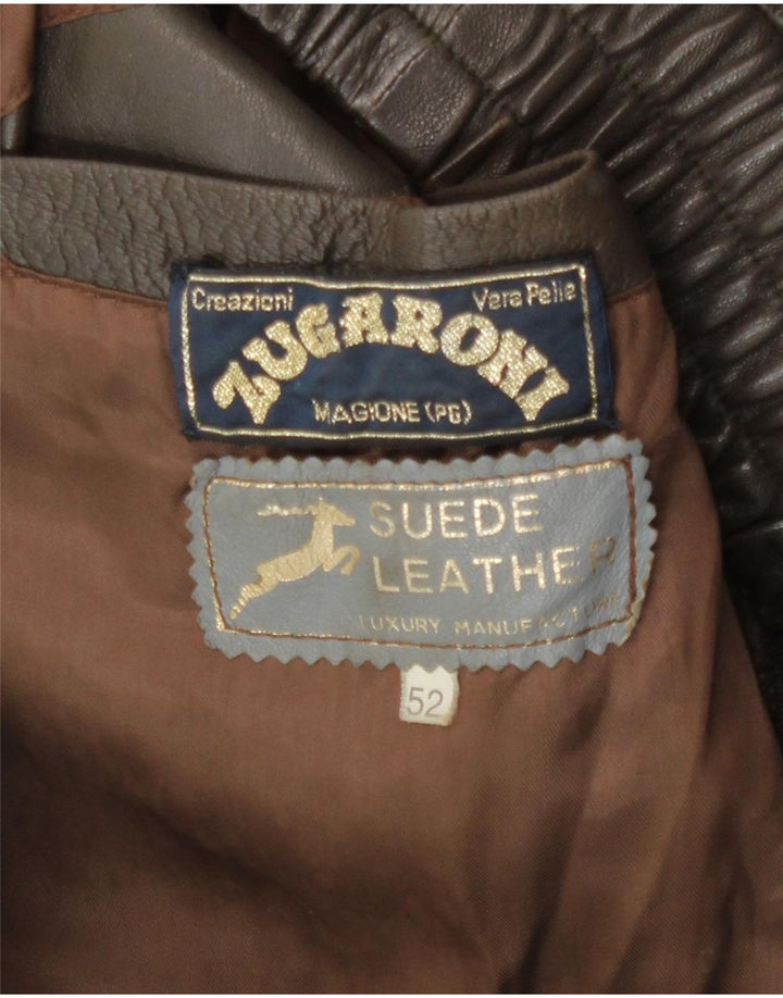 Jachetă din piele vintage pentru bărbați IT 52 XL din piele maro