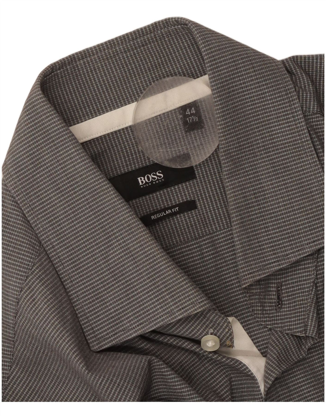 Cămașă pentru bărbați Hugo Boss, cu formă normală, mărimea 44 17 1/2 XL, bumbac cu carouri gri