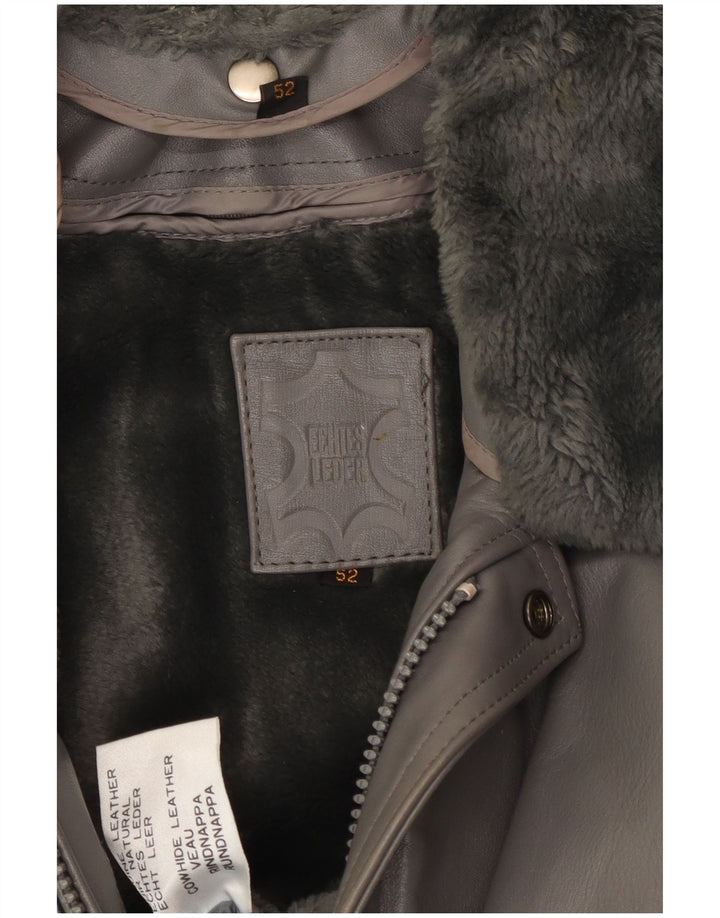 Jachetă din piele vintage pentru bărbați EU 52 XL din piele gri