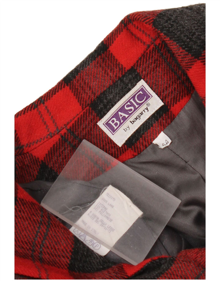 Sacou Bagarry pentru femei cu 3 nasturi IT 44 Lână cu carouri roșii medii