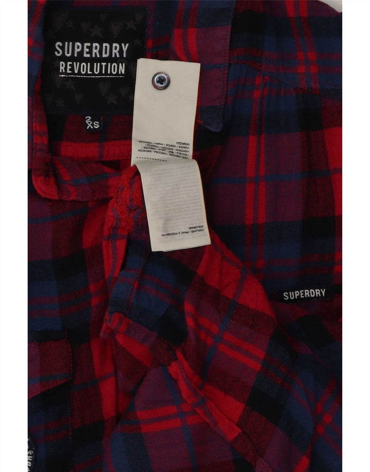 Cămașă grafică supradimensionată fără mâneci Superdry pentru femei UK 2 2XS Red Check
