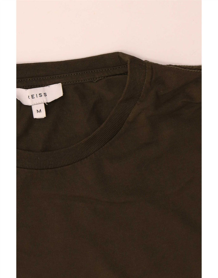 Tricou pentru bărbați Reiss Top Mediu Kaki Bumbac