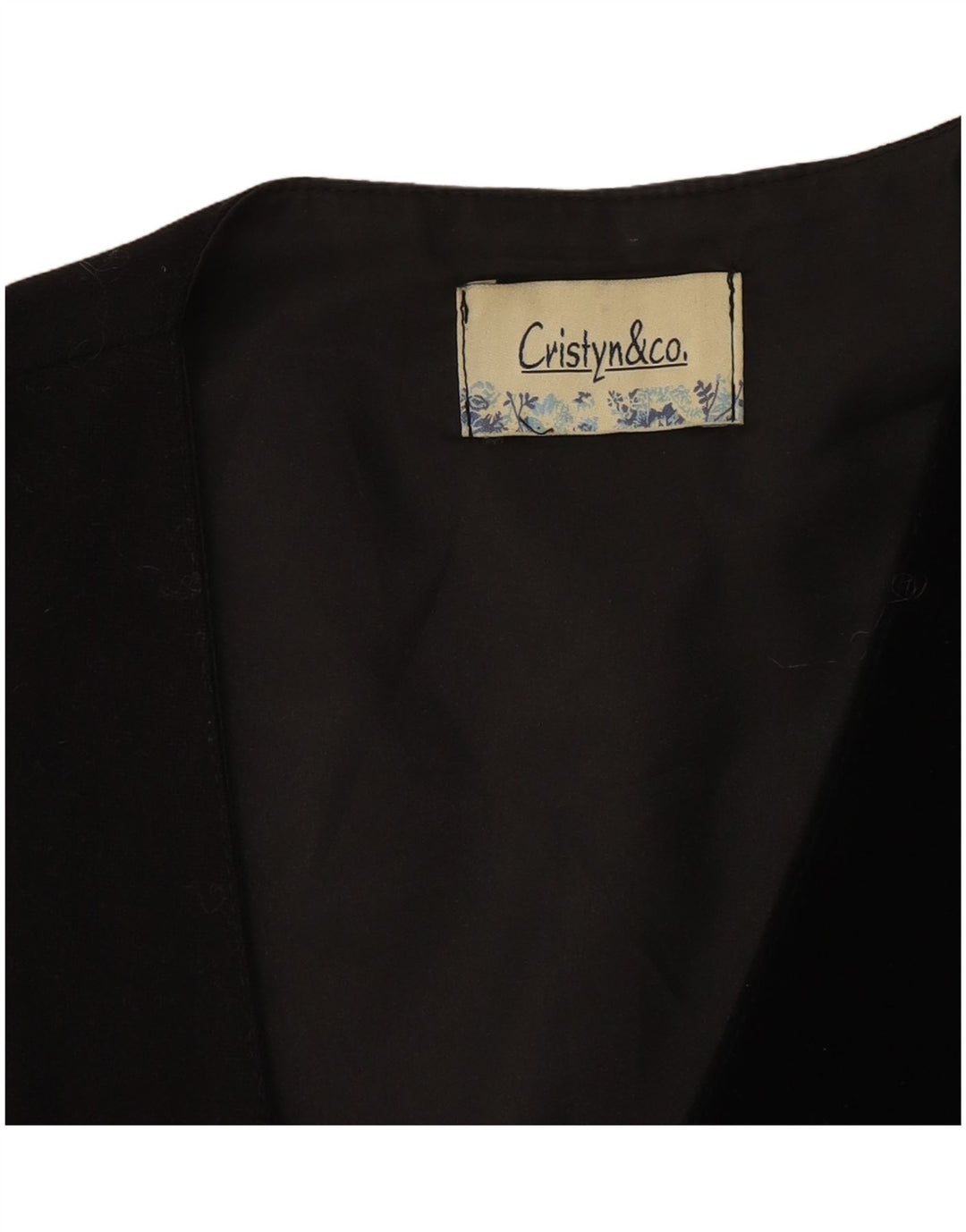 Vestă vintage pentru femei UK 14 Medium Black Patchwork