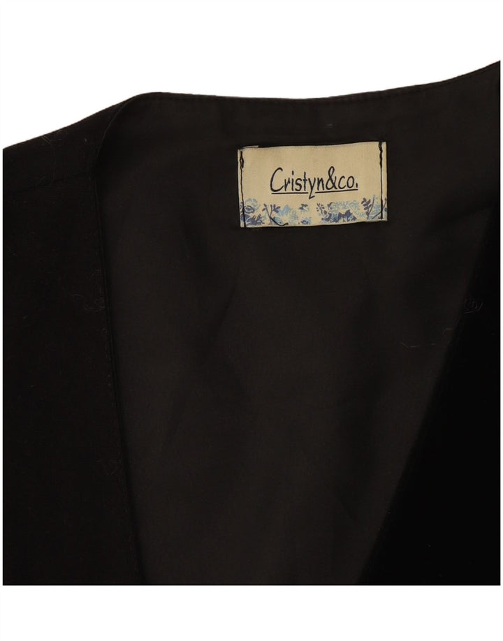 Vestă vintage pentru femei UK 14 Medium Black Patchwork