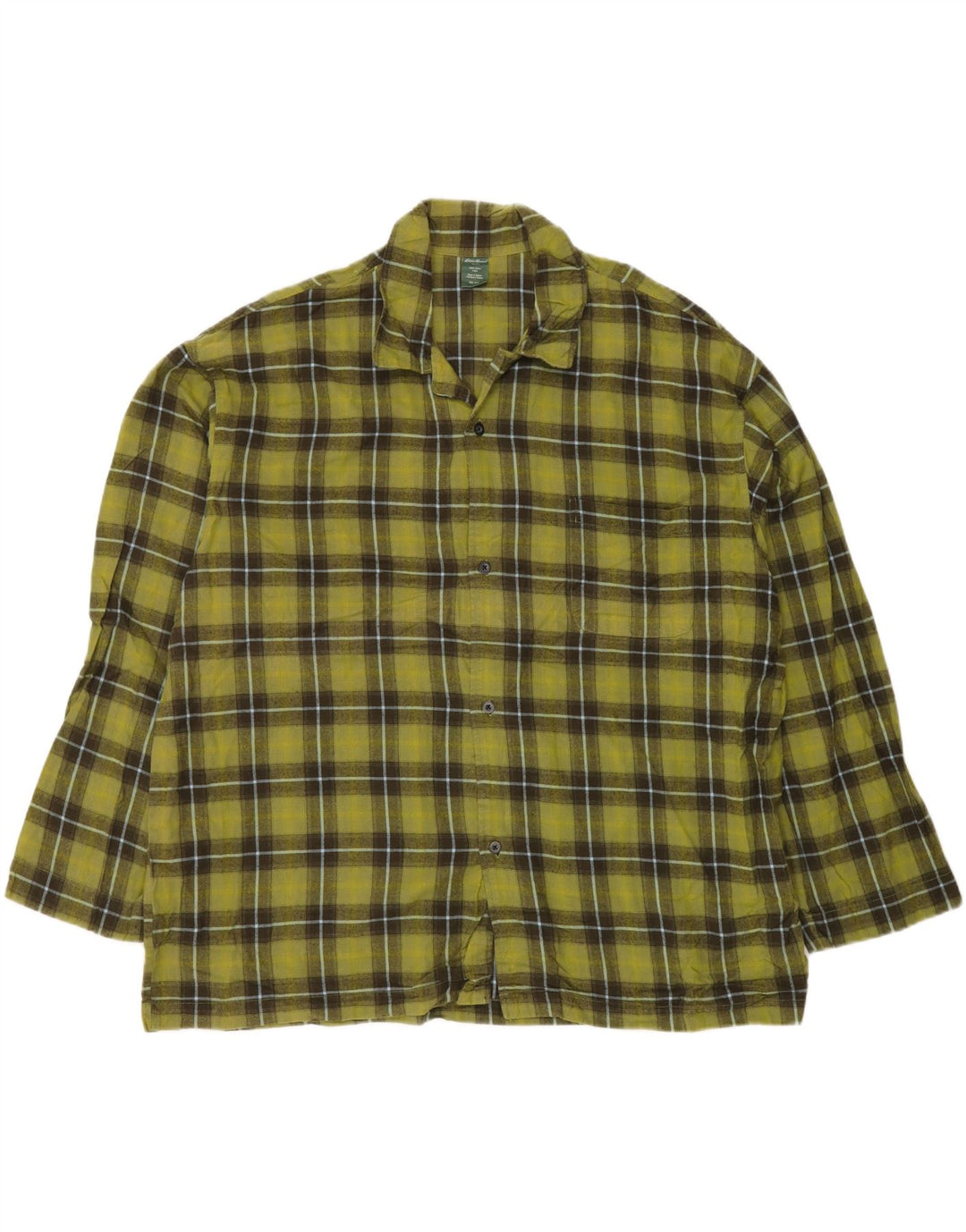 Cămașă de flanel pentru bărbați EDDIE BAUER 2XL, bumbac verde check