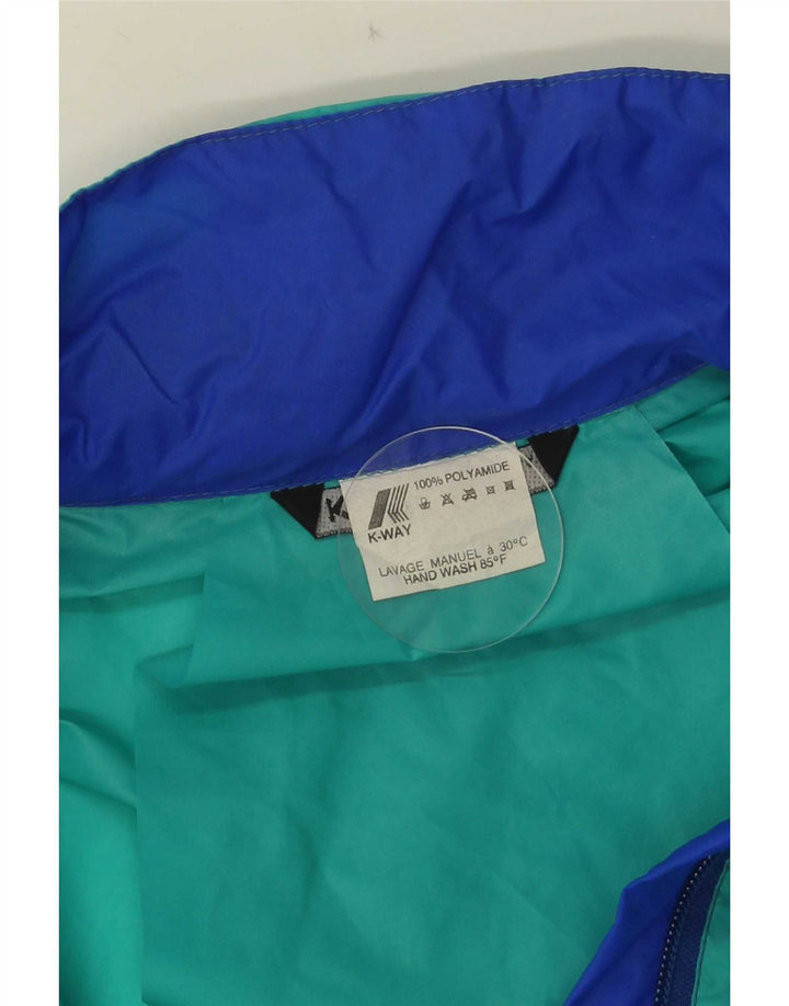 Jachetă de ploaie cu glugă K-Way pentru bărbați UK 38 Medium Green Colorblock Poliamidă
